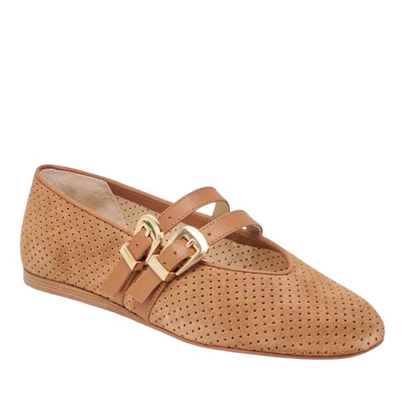 Dolce Vita Shoes - Dolce Vita Baylee Double Strap Mary Jane Flats Suede Cognac Brown size 7.5 NWOB